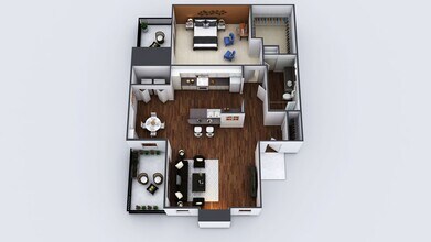 1x1 768sf Classic 2144 floor plan